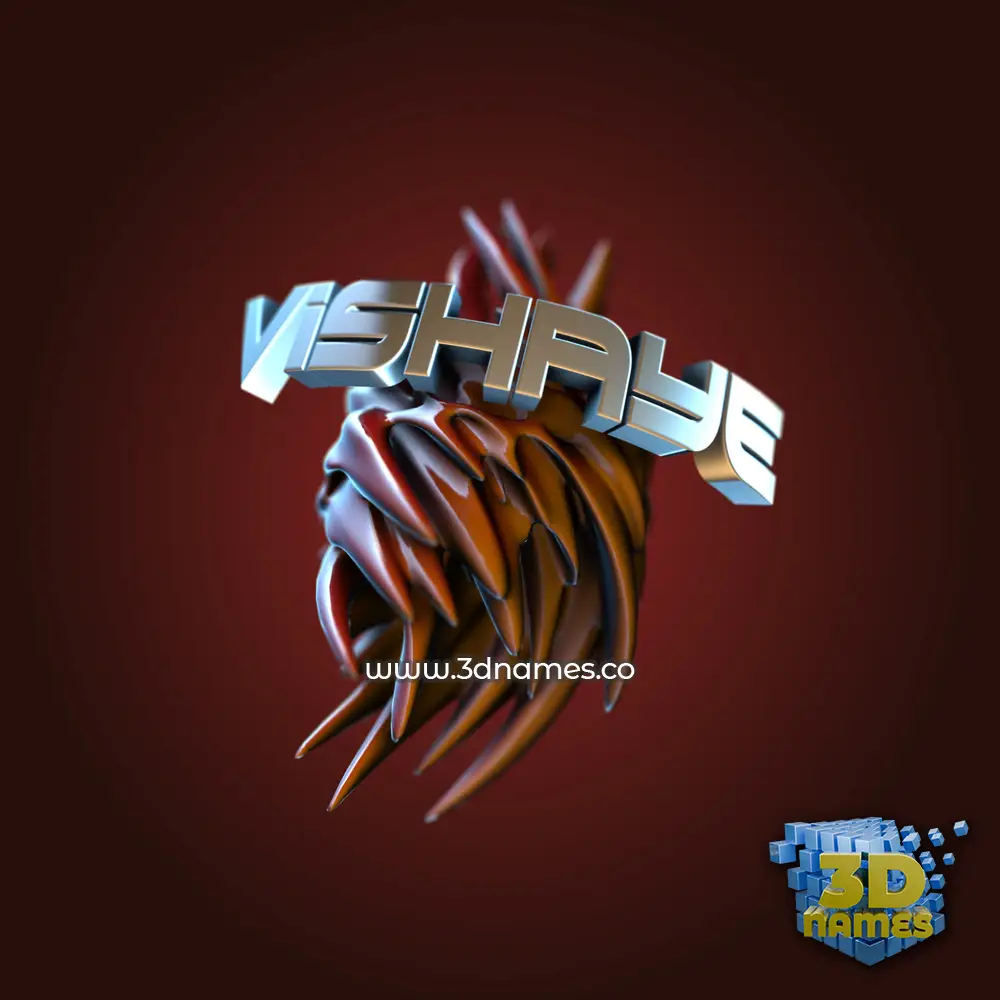 vishaye in Red Twisted style - 3D name wallpaper