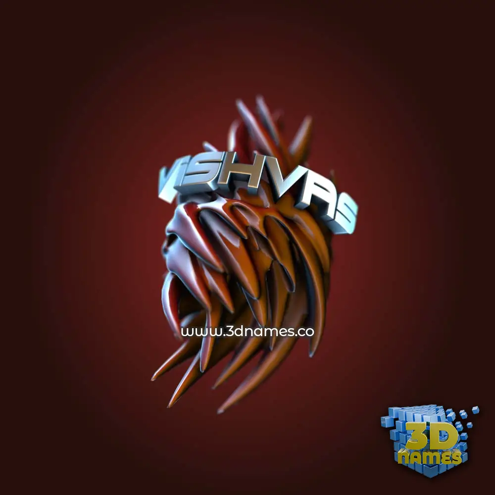 vishvas in Red Twisted style - 3D name wallpaper
