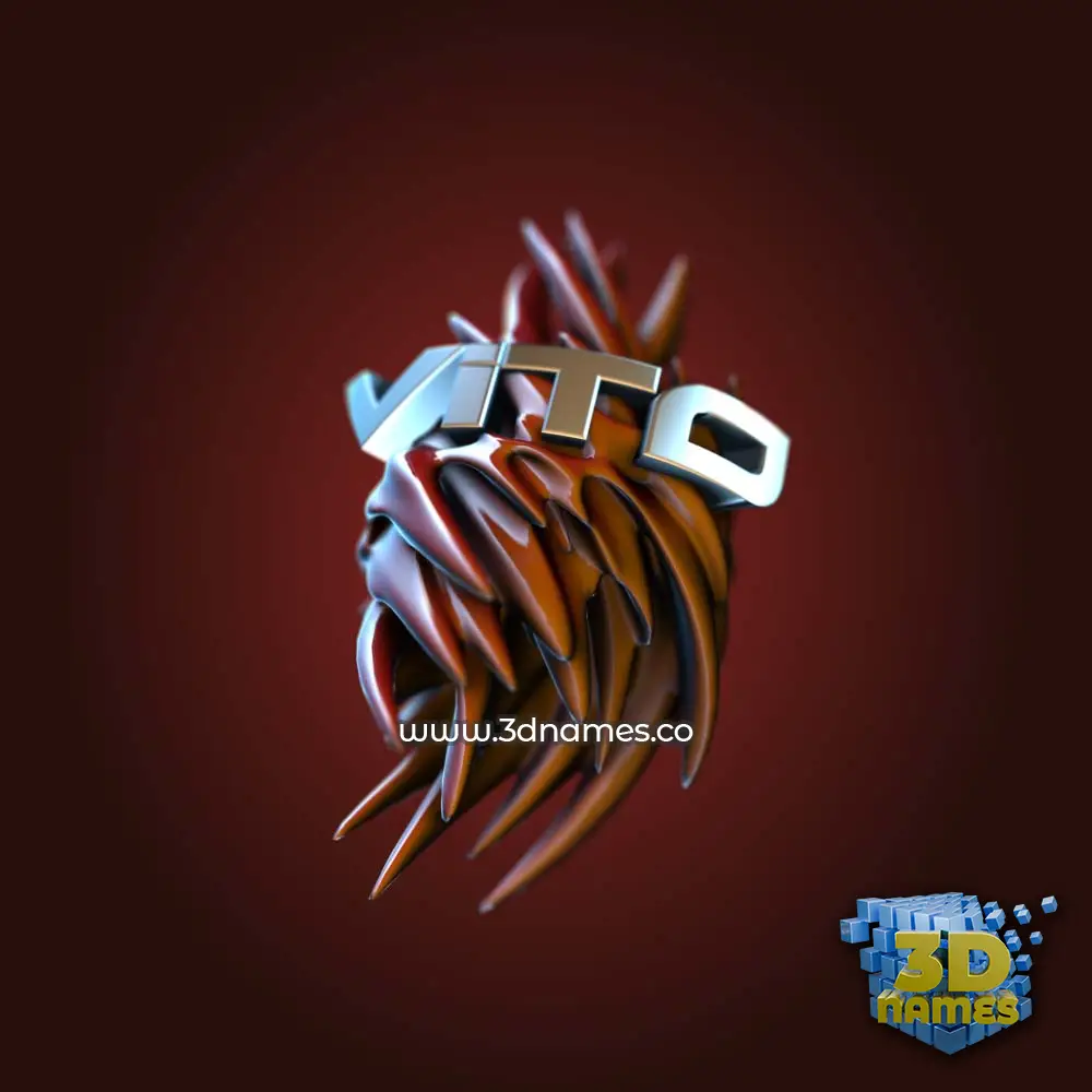 vito in Red Twisted style - 3D name wallpaper
