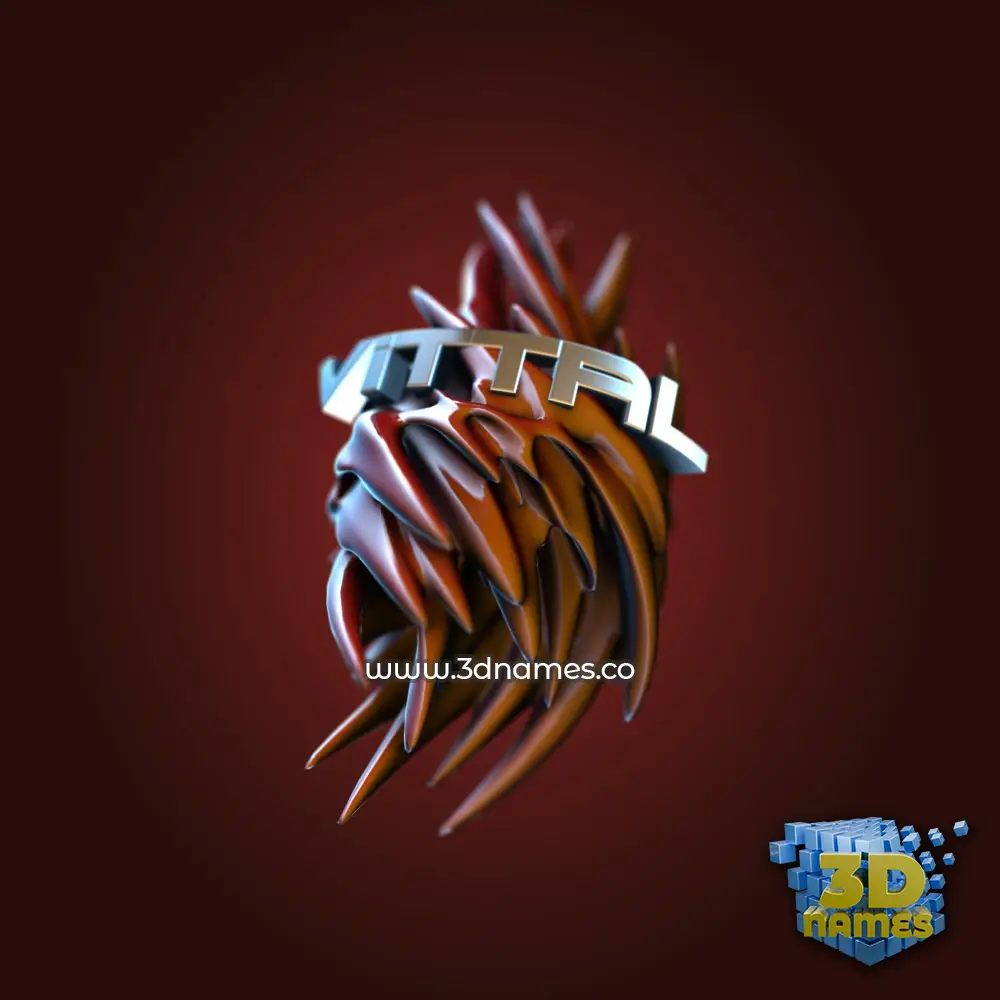 vittal in Red Twisted style - 3D name wallpaper