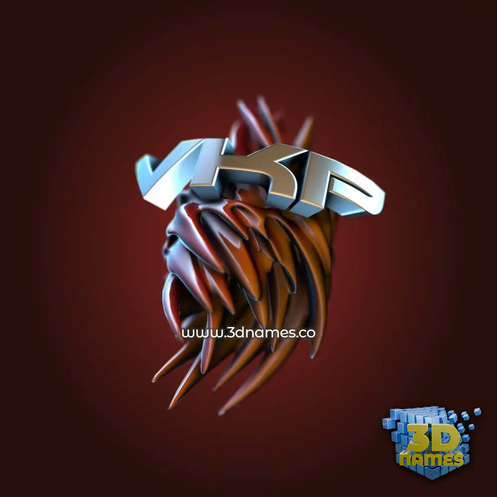 vkp in Red Twisted style - 3D name wallpaper