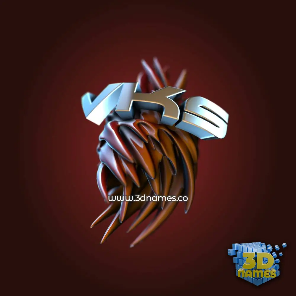 vks in Red Twisted style - 3D name wallpaper