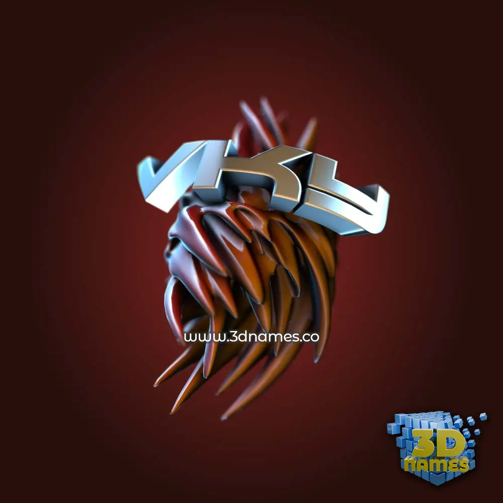 vky in Red Twisted style - 3D name wallpaper
