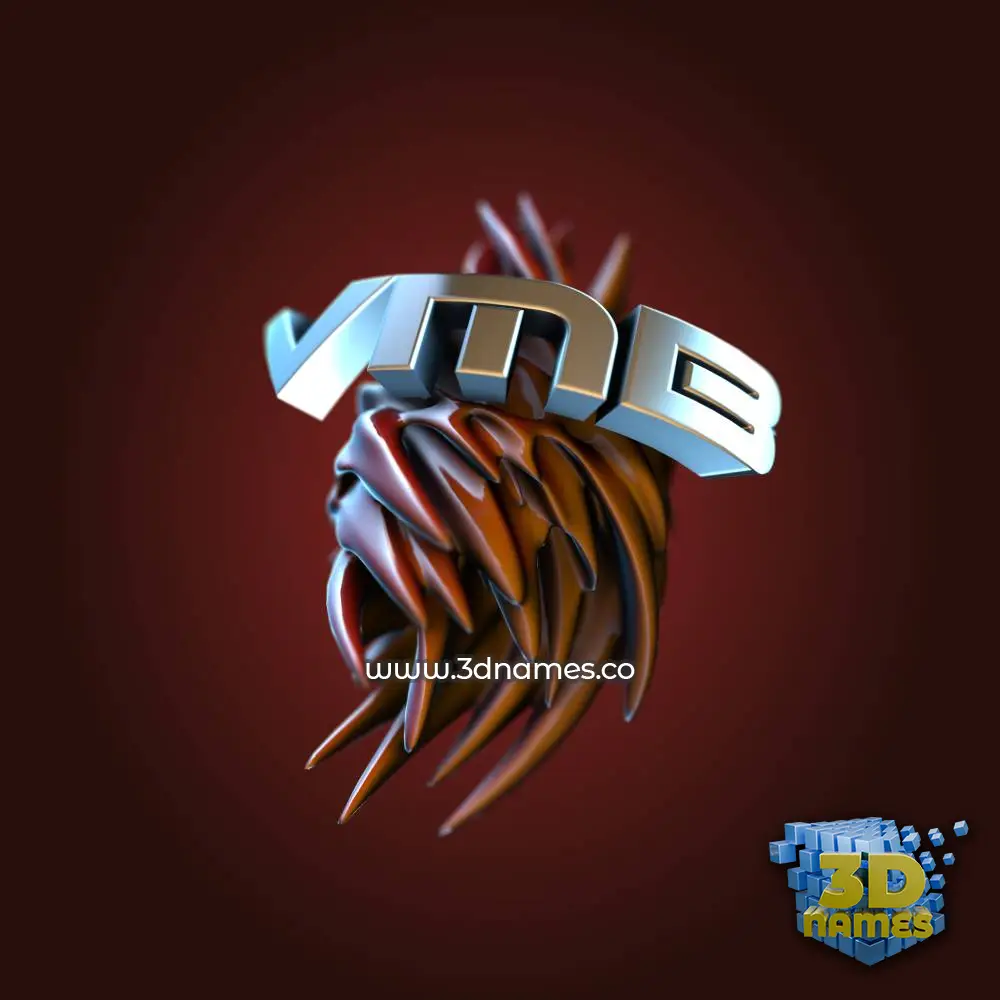vmb in Red Twisted style - 3D name wallpaper