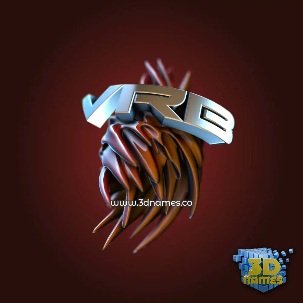 vrb in Red Twisted style - 3D name wallpaper