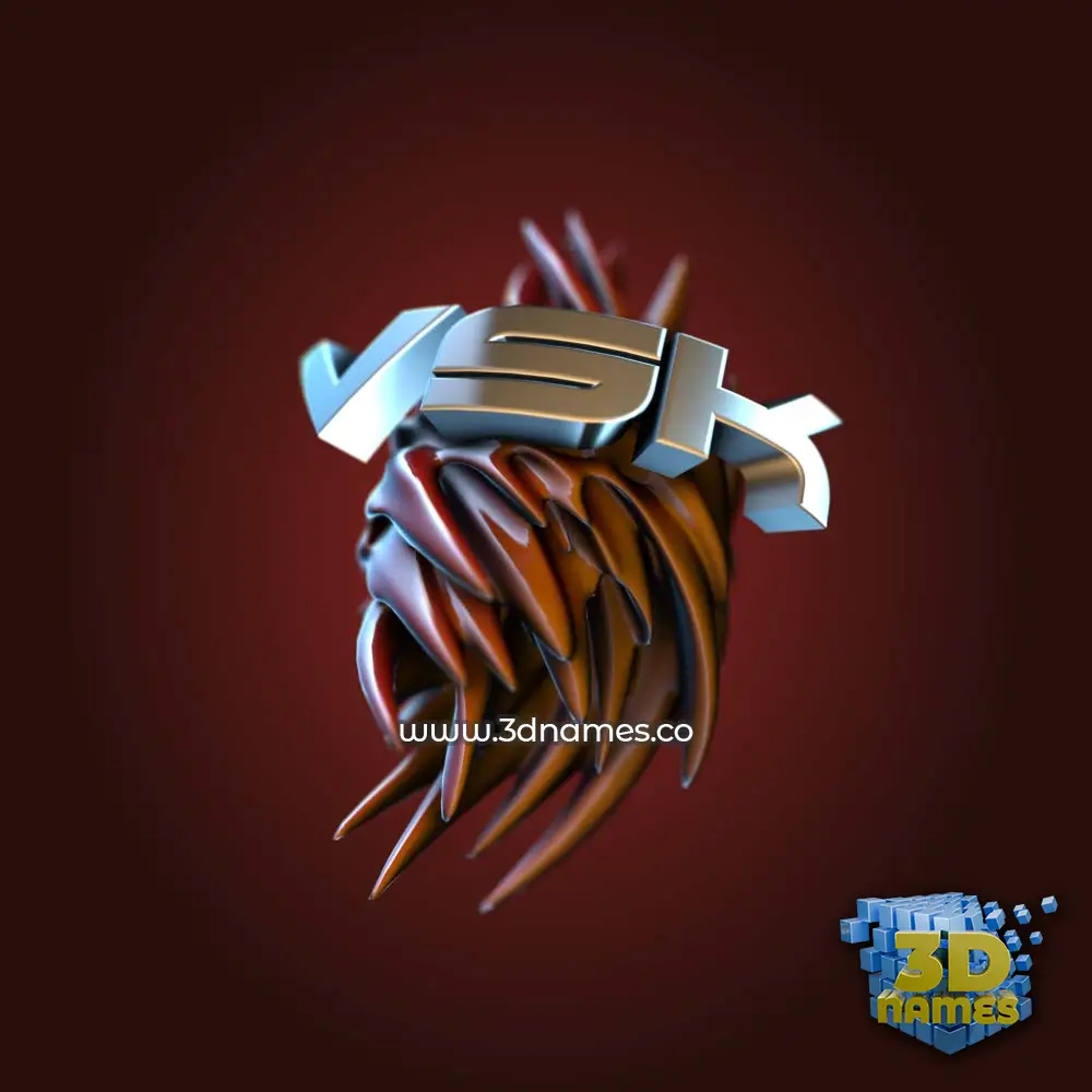 vsk in Red Twisted style - 3D name wallpaper