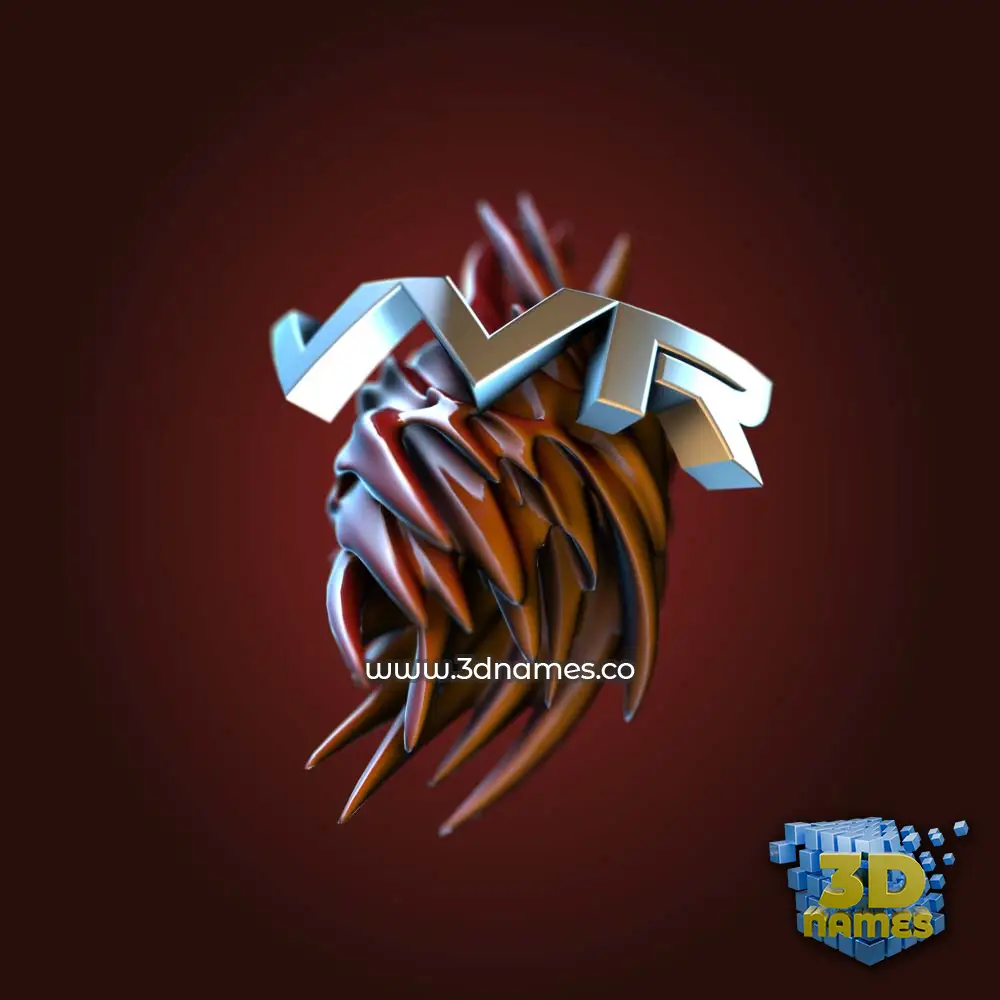 vvr in Red Twisted style - 3D name wallpaper