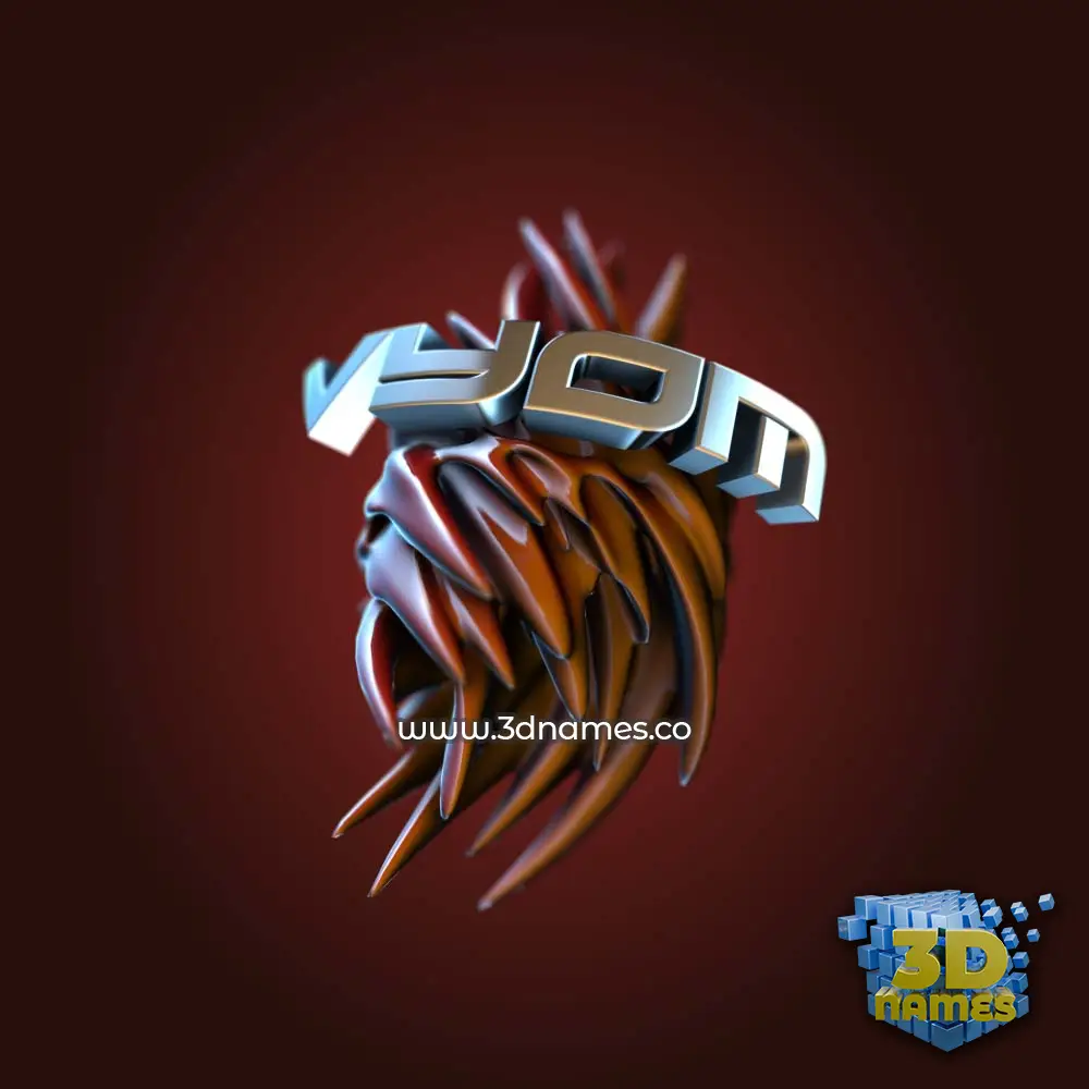 vyom in Red Twisted style - 3D name wallpaper