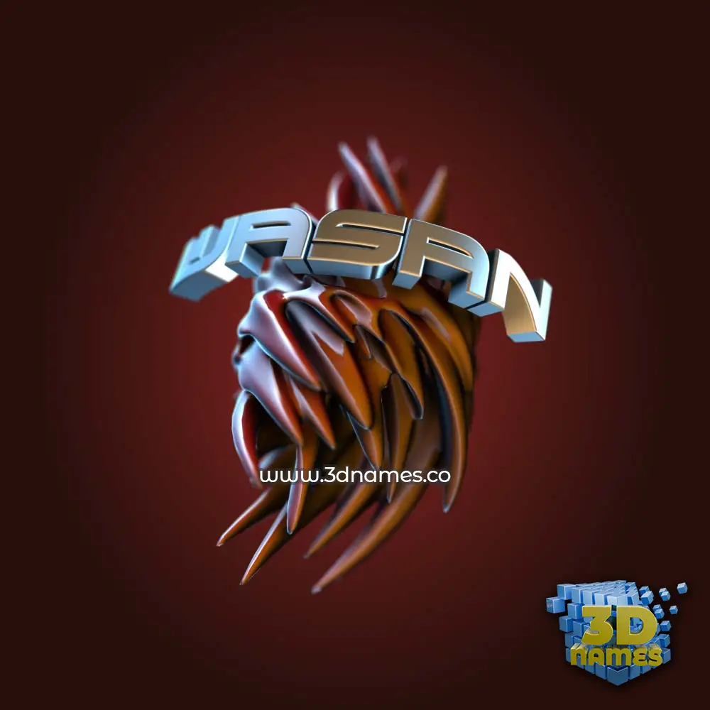 wasan in Red Twisted style - 3D name wallpaper