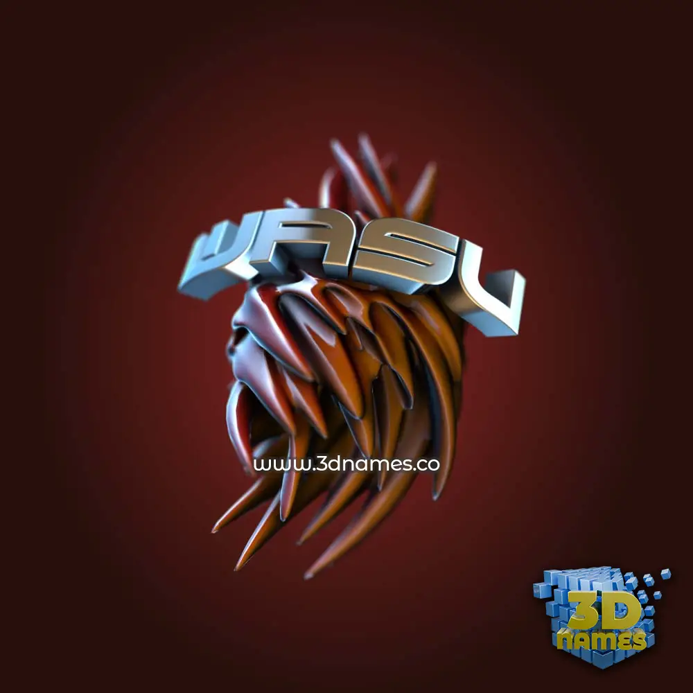 wasu in Red Twisted style - 3D name wallpaper