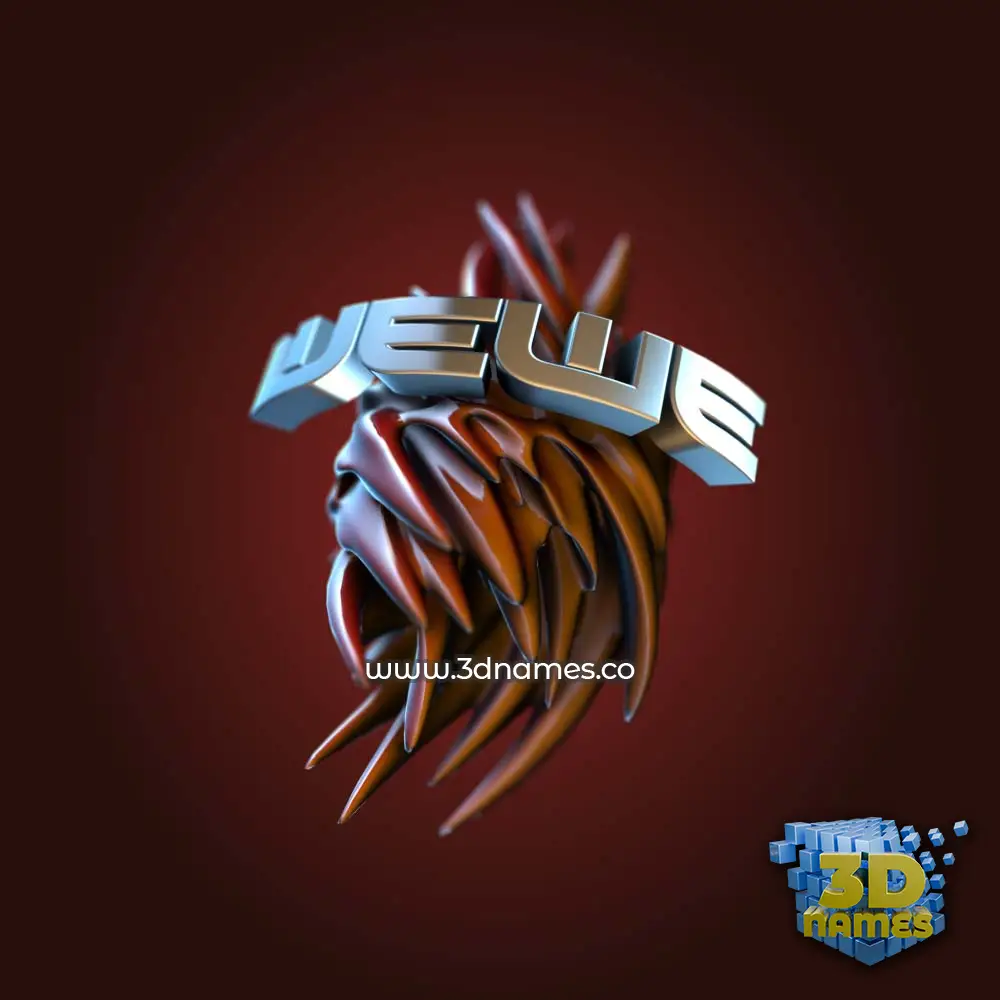 wewe in Red Twisted style - 3D name wallpaper