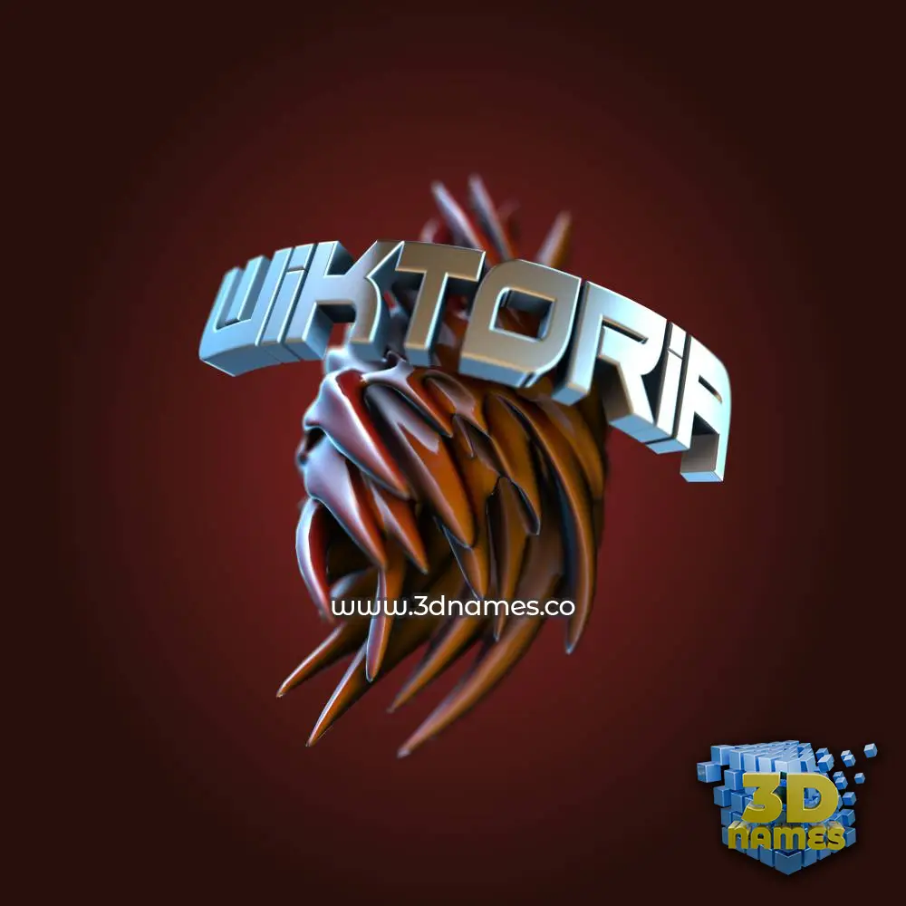 wiktoria in Red Twisted style - 3D name wallpaper