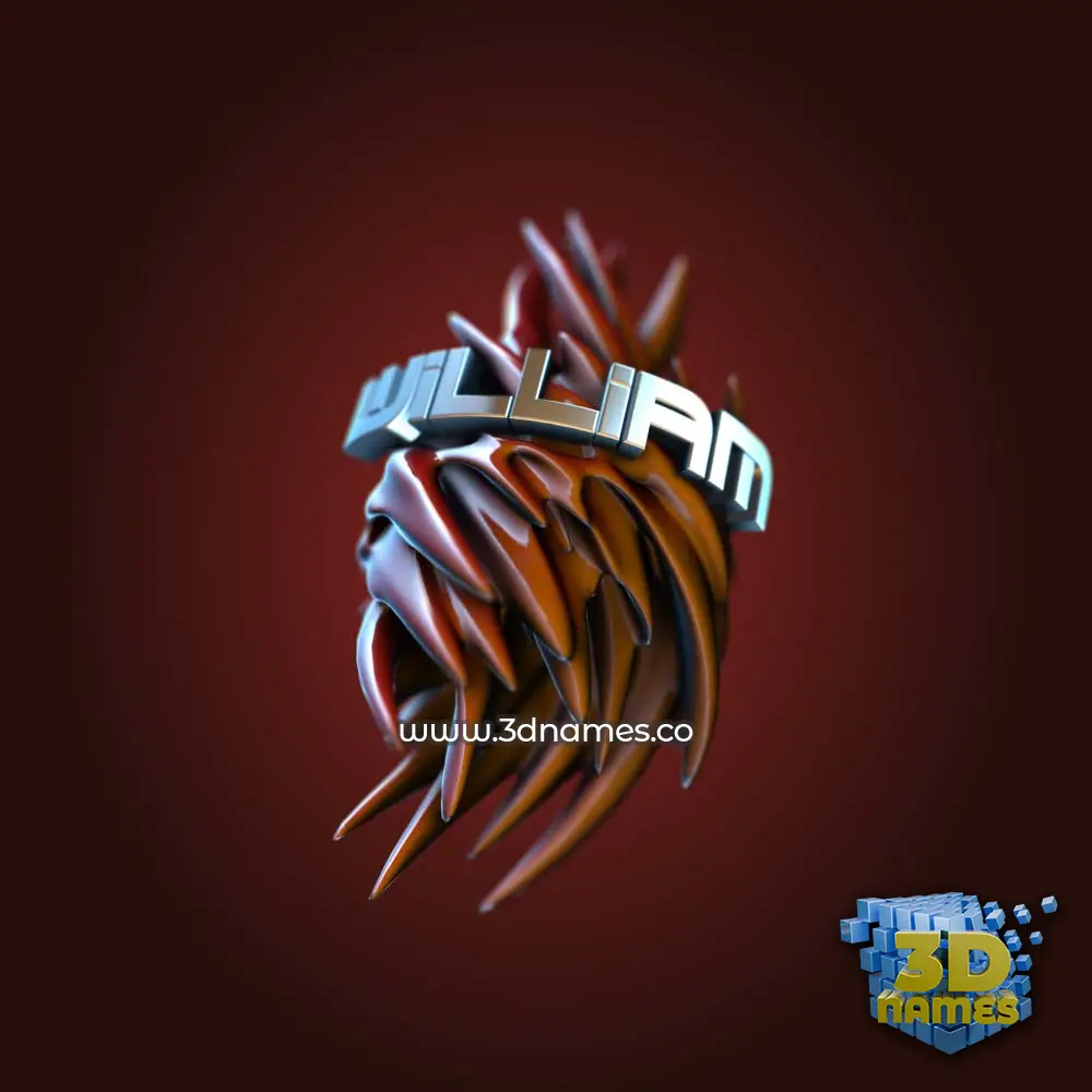 william in Red Twisted style - 3D name wallpaper