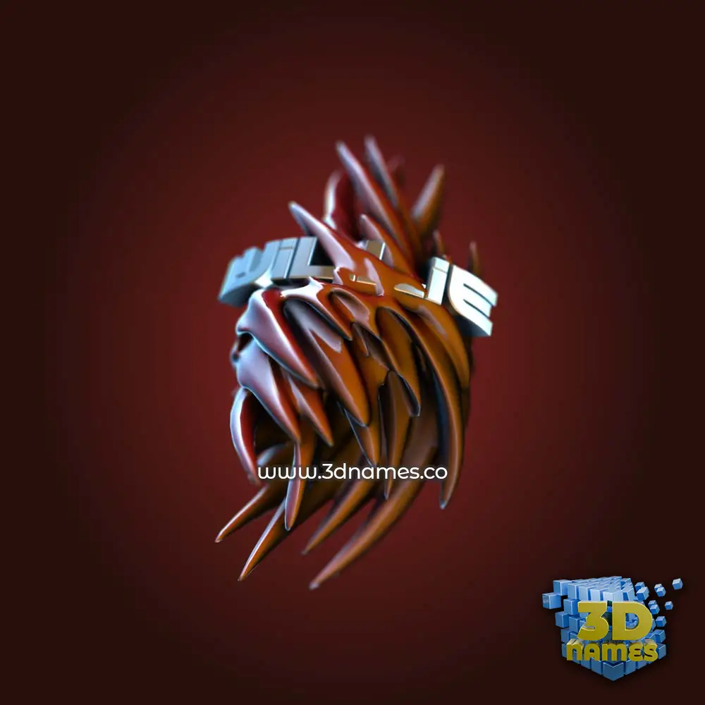 willie in Red Twisted style - 3D name wallpaper