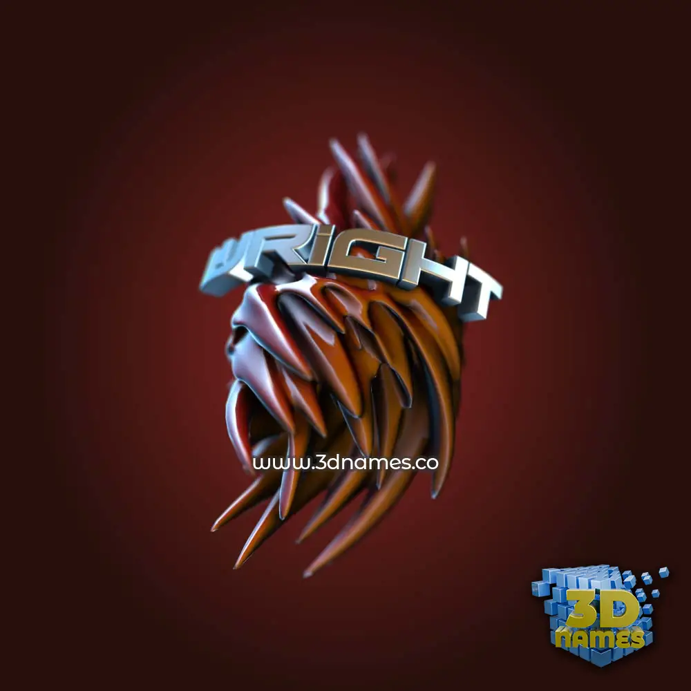 wright in Red Twisted style - 3D name wallpaper