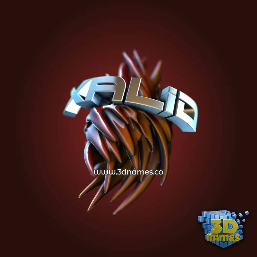 xalid in Red Twisted style - 3D name wallpaper
