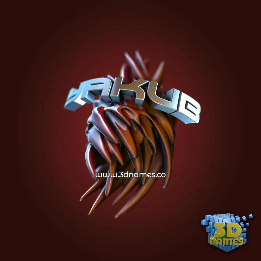 yakub in Red Twisted style - 3D name wallpaper