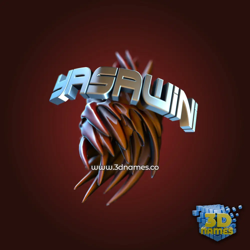 yasawini in Red Twisted style - 3D name wallpaper