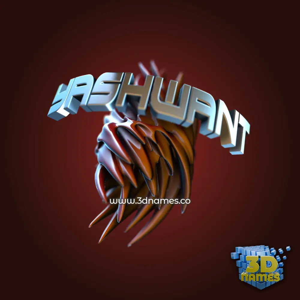 yashwant in Red Twisted style - 3D name wallpaper