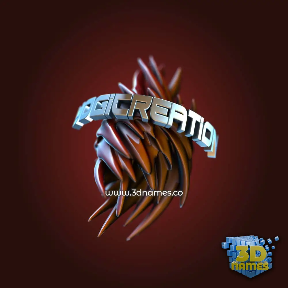 yogicreation in Red Twisted style - 3D name wallpaper