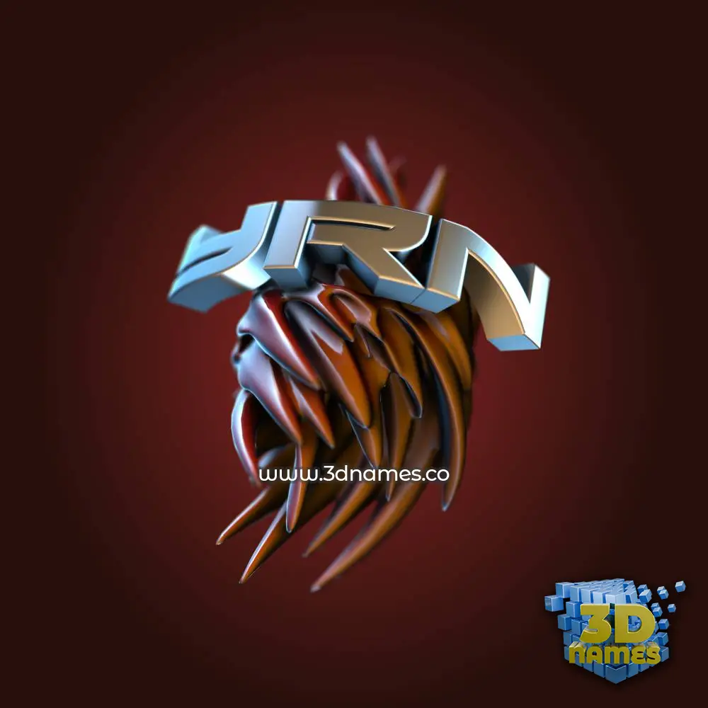 yrn in Red Twisted style - 3D name wallpaper