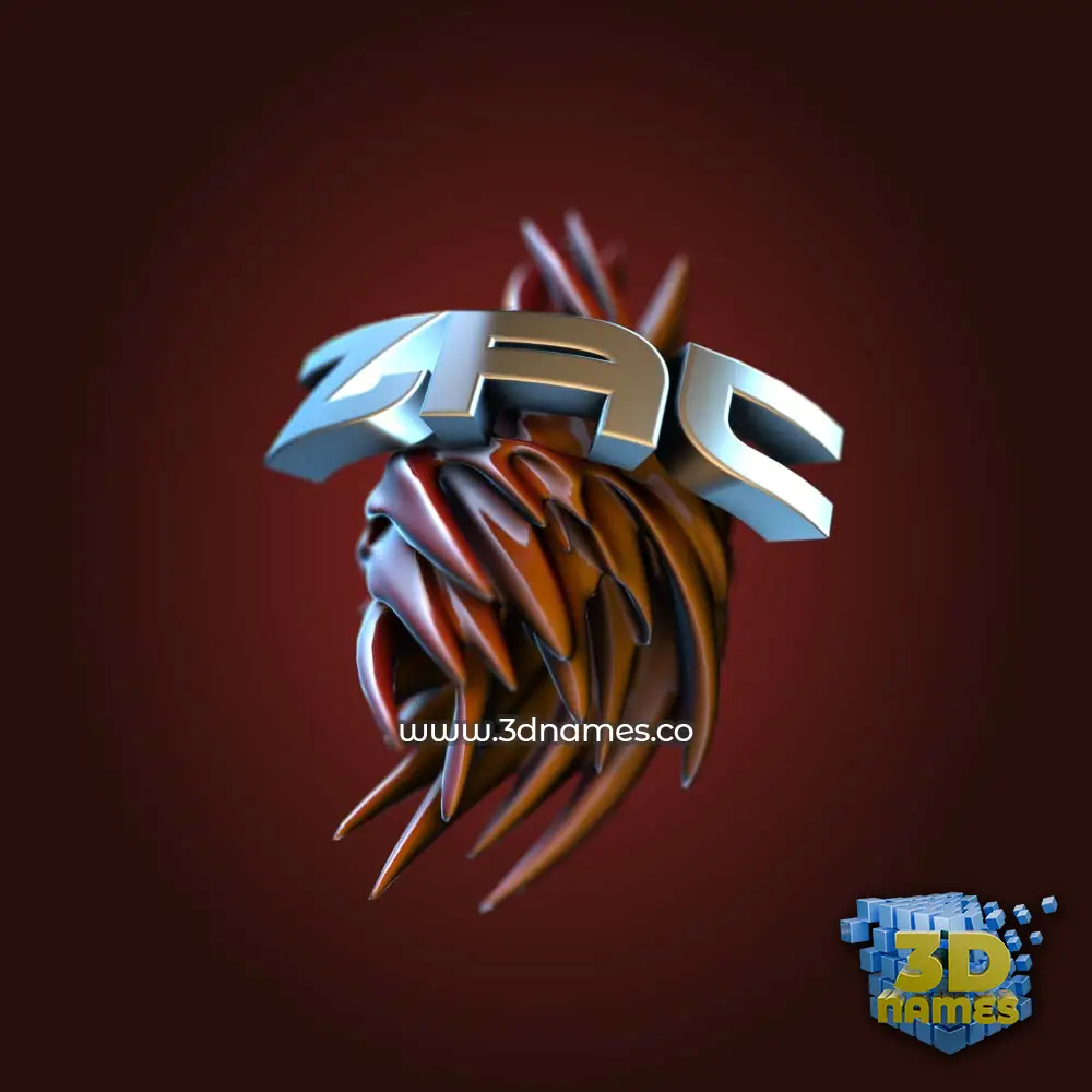 zac in Red Twisted style - 3D name wallpaper