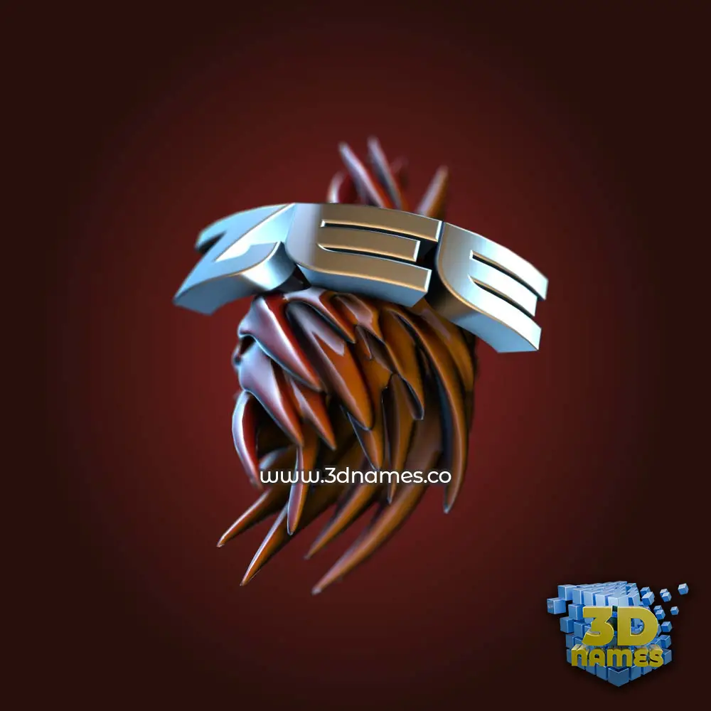 zee in Red Twisted style - 3D name wallpaper
