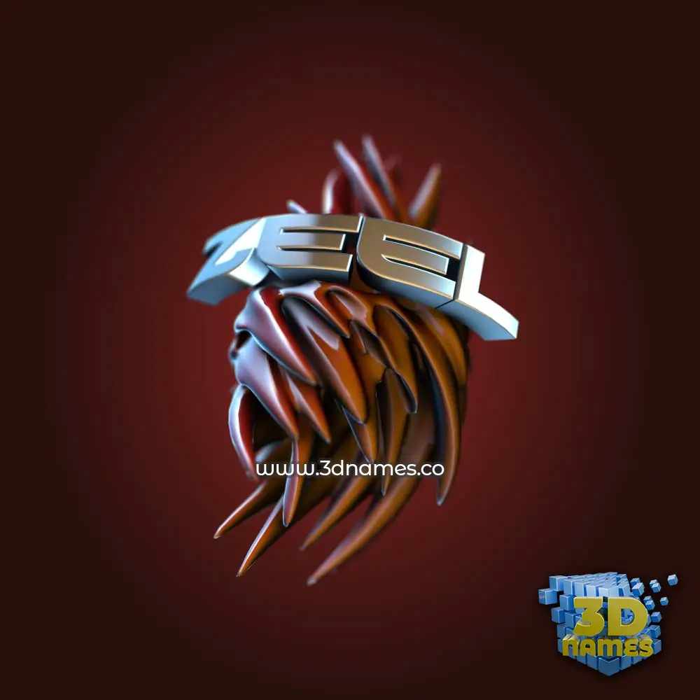 zeel in Red Twisted style - 3D name wallpaper