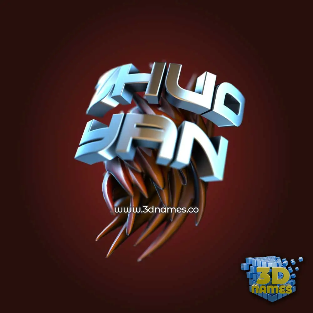 zhuo yan in Red Twisted style - 3D name wallpaper