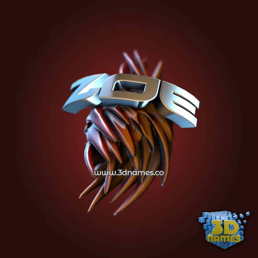 zoe in Red Twisted style - 3D name wallpaper