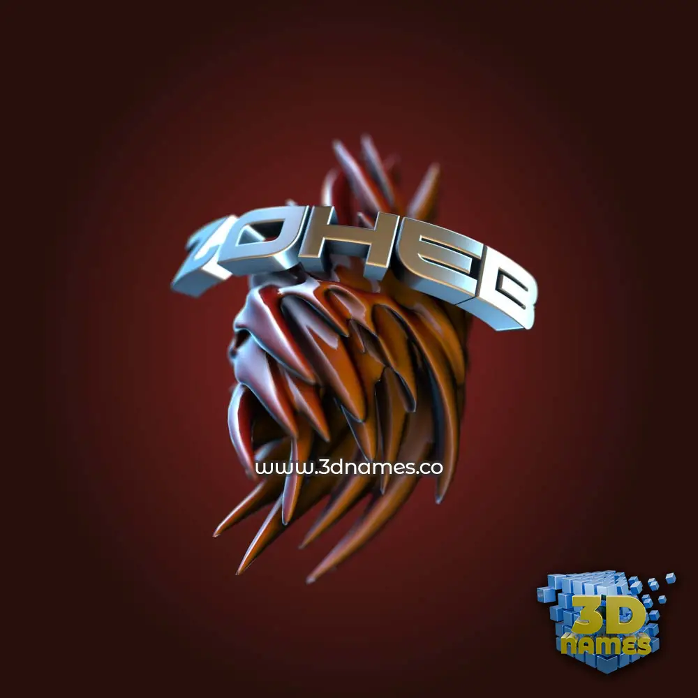 zoheb in Red Twisted style - 3D name wallpaper