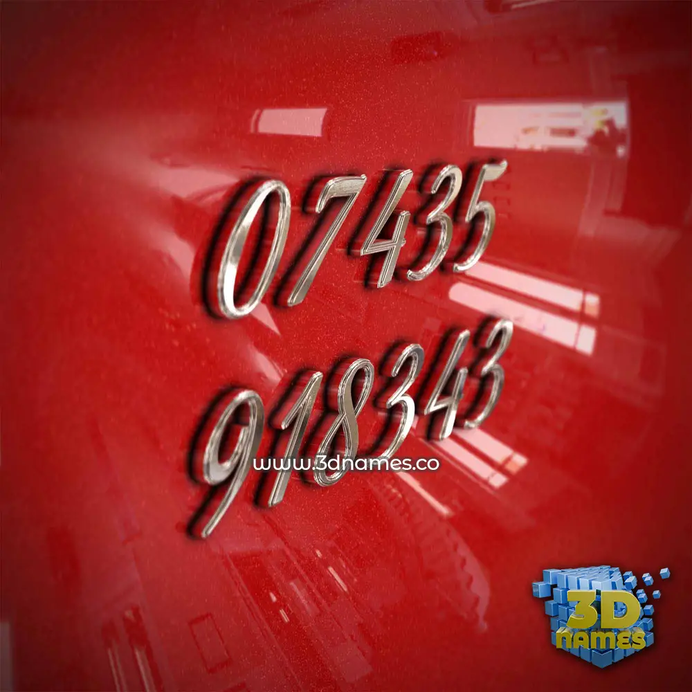 07435 918343 in Car Paint style - 3D name wallpaper