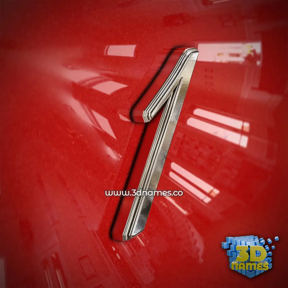 1 in Car Paint style - 3D name wallpaper