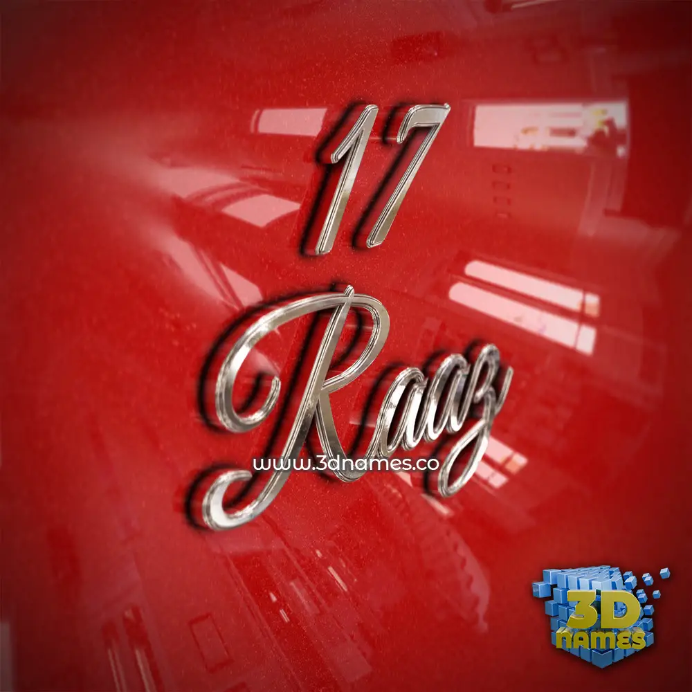 17 raaz in Car Paint style - 3D name wallpaper