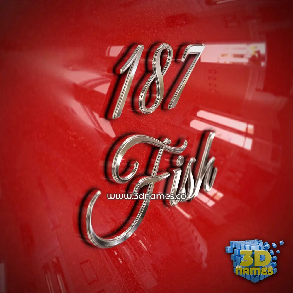 187 fish in Car Paint style - 3D name wallpaper