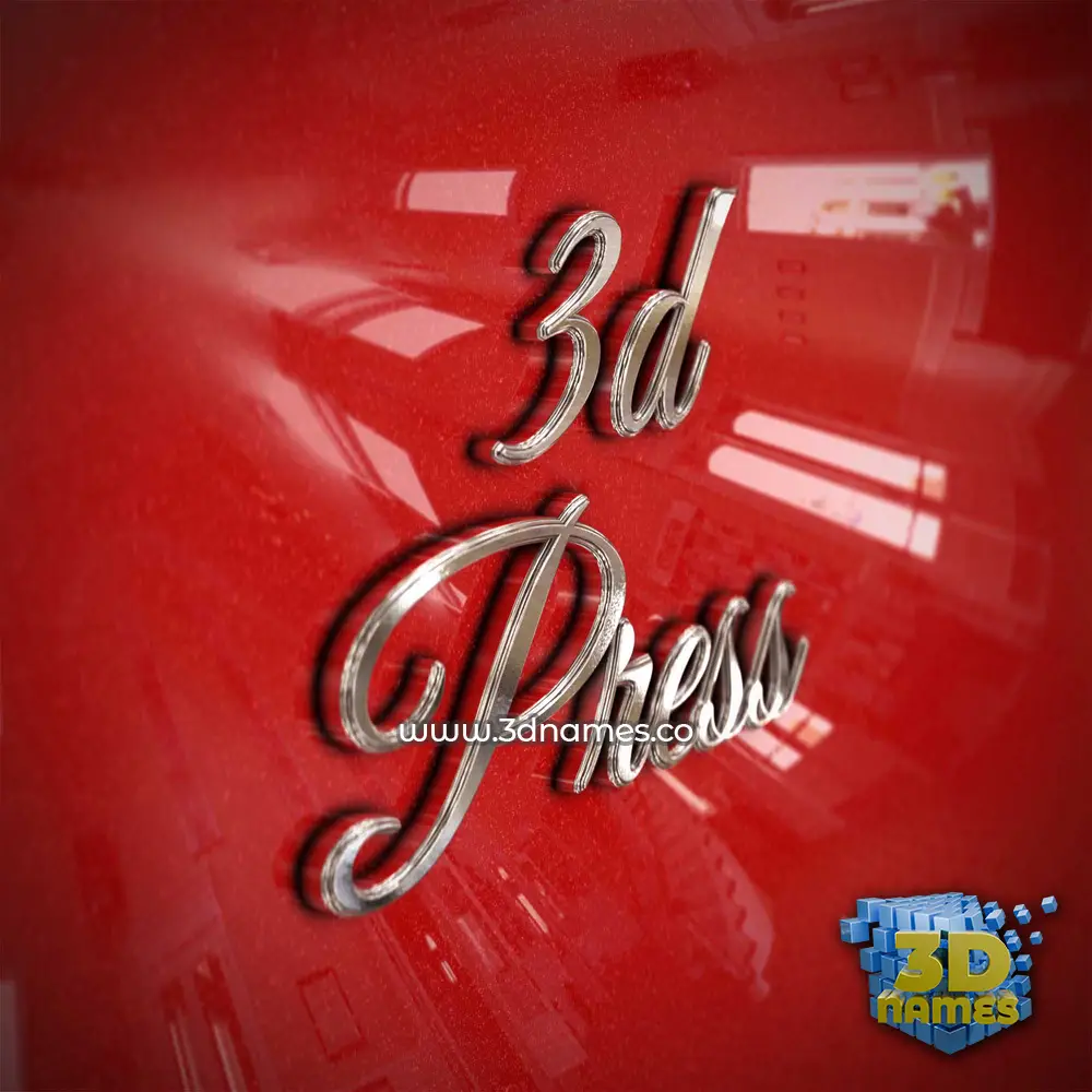 3d press in Car Paint style - 3D name wallpaper