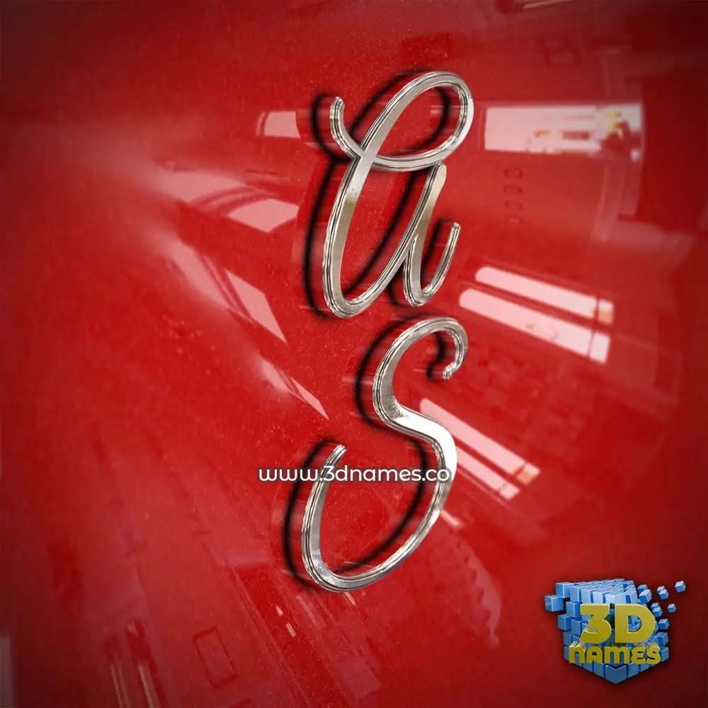 a s in Car Paint style - 3D name wallpaper