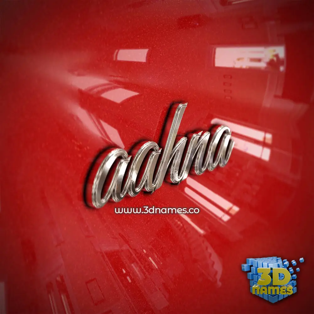 aahna in Car Paint style - 3D name wallpaper