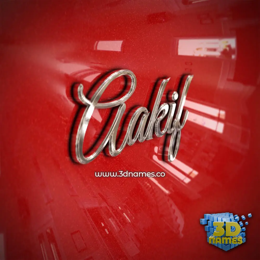 aakif in Car Paint style - 3D name wallpaper