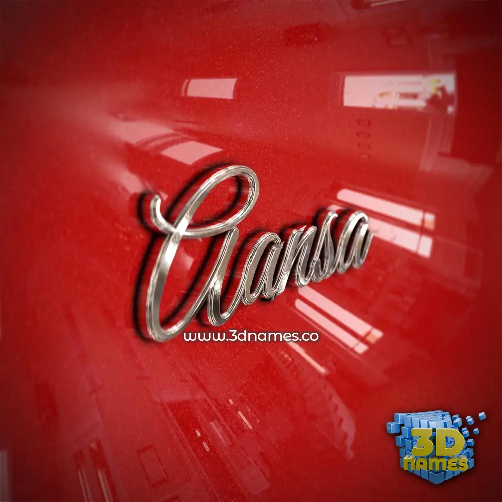 aansa in Car Paint style - 3D name wallpaper
