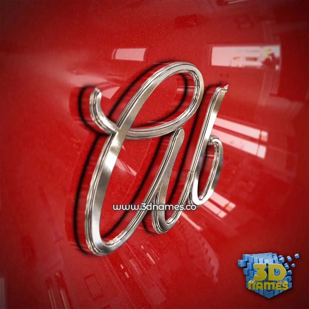 ab in Car Paint style - 3D name wallpaper