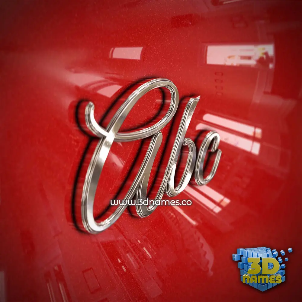 abc in Car Paint style - 3D name wallpaper