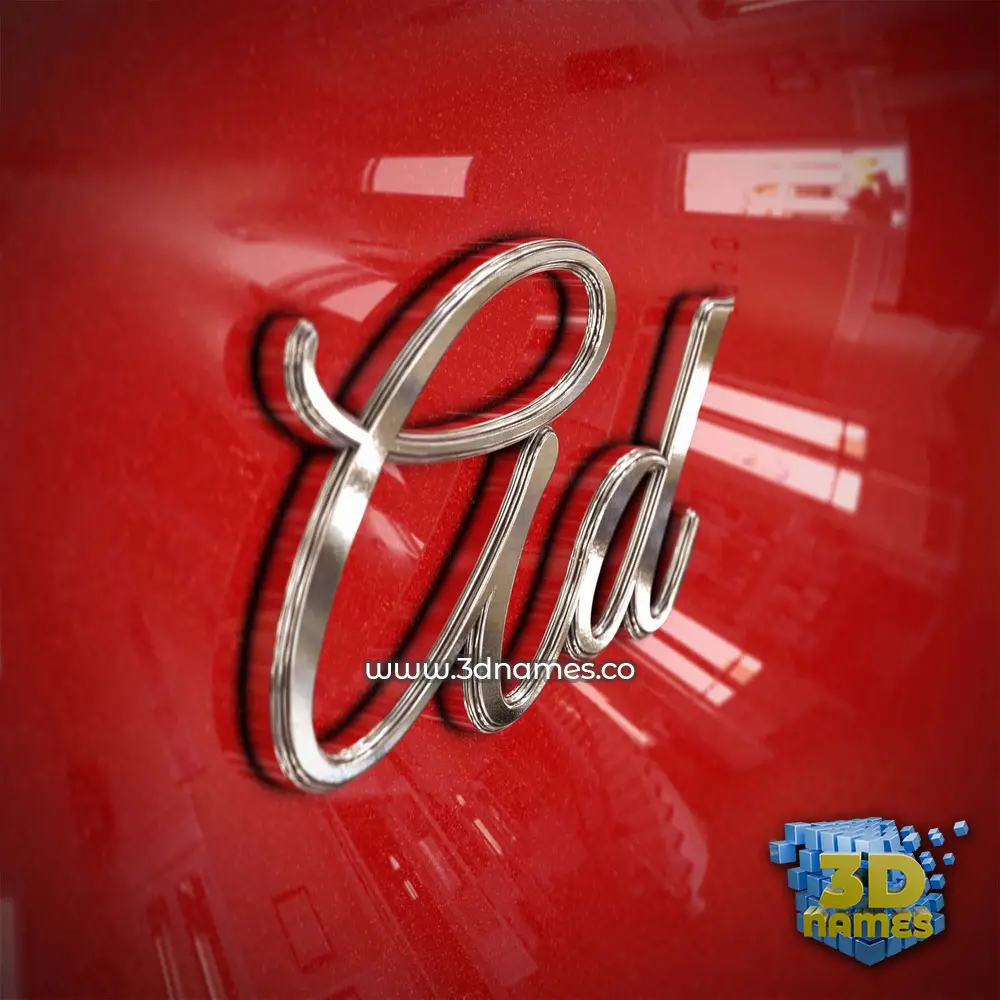 ad in Car Paint style - 3D name wallpaper