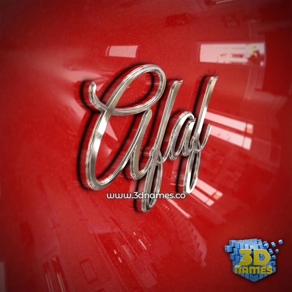 afaf in Car Paint style - 3D name wallpaper