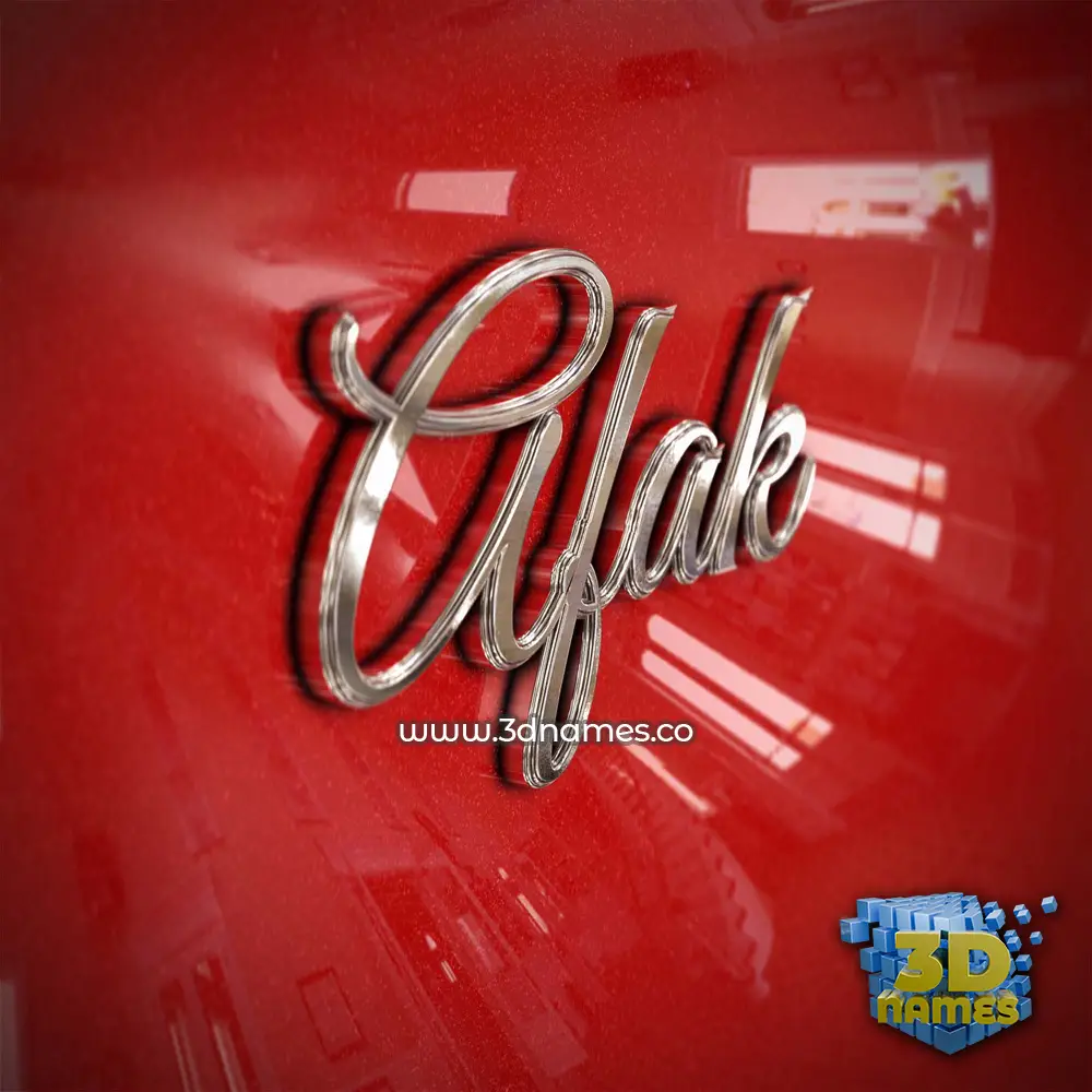 afak in Car Paint style - 3D name wallpaper