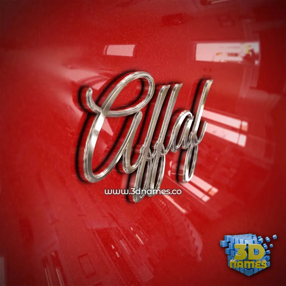 affaf in Car Paint style - 3D name wallpaper