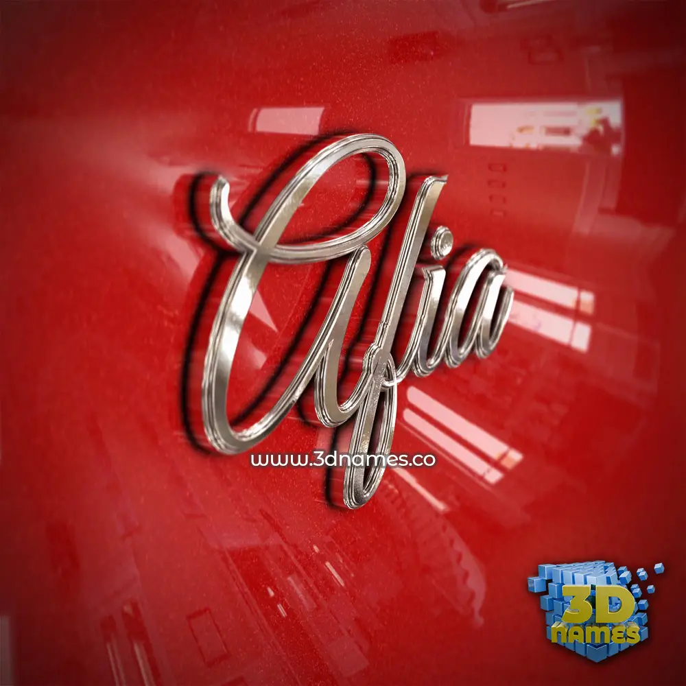 afia in Car Paint style - 3D name wallpaper