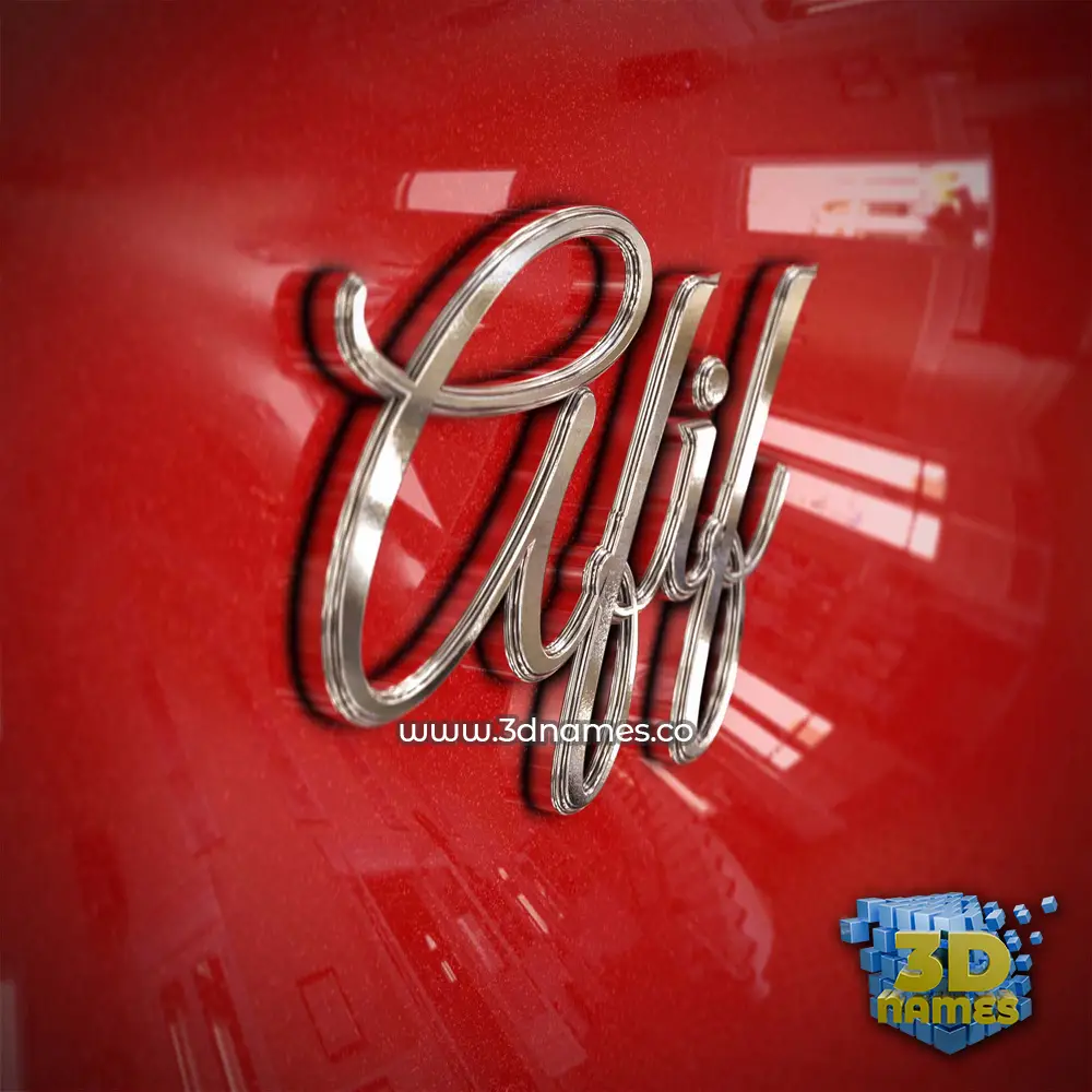 afif in Car Paint style - 3D name wallpaper