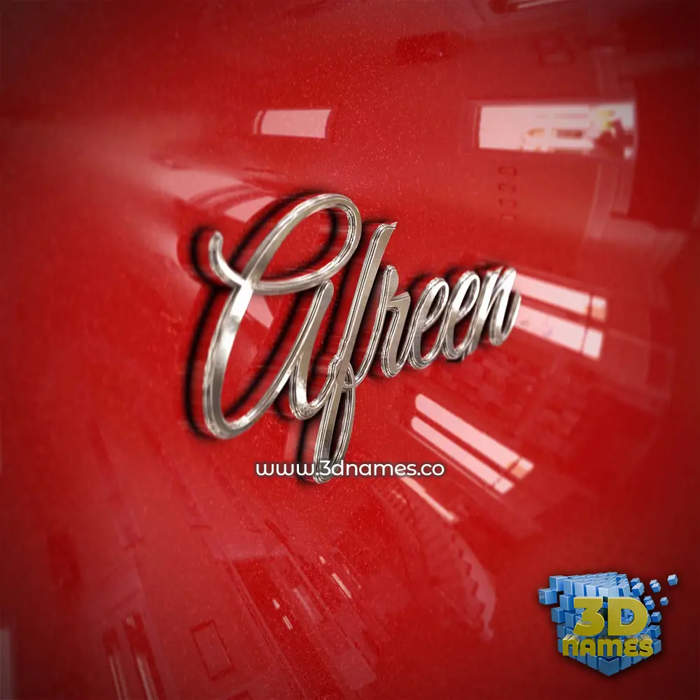 afreen in Car Paint style - 3D name wallpaper