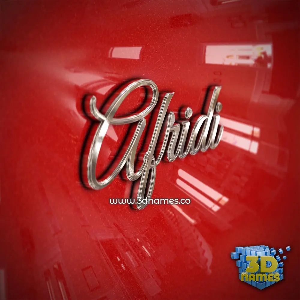 afridi in Car Paint style - 3D name wallpaper